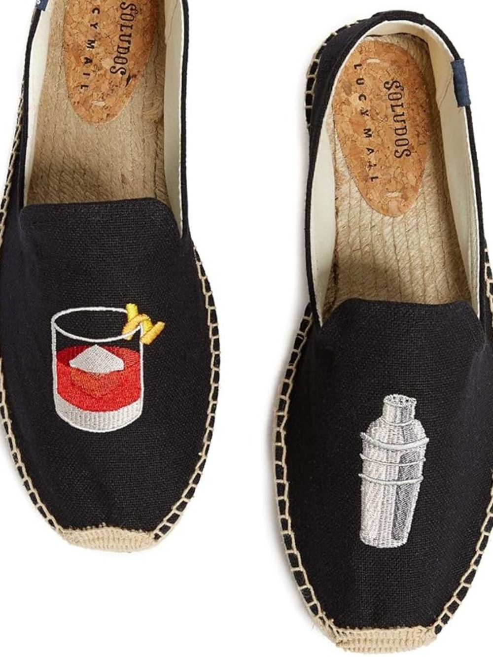 Soludos Black Embroidered Negroni Espadrilles